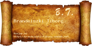 Brandeiszki Tiborc névjegykártya